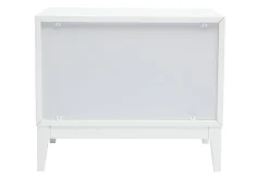 Table de chevet blanche mat et métal doré avec rangements GIANA