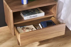 Table de chevet bois foncé noyer SUVA