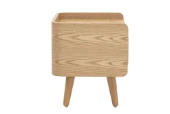 Table de chevet en bois clair frêne et cannage rotin ELSY