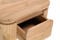 Table de chevet en bois massif et métal noir avec tiroir NAPOLI