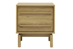 Table de chevet finition bois chêne 2 tiroirs YSEULT