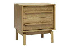 Table de chevet finition bois chêne 2 tiroirs YSEULT