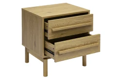 Table de chevet finition bois chêne 2 tiroirs YSEULT