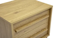 Table de chevet finition bois chêne 2 tiroirs YSEULT