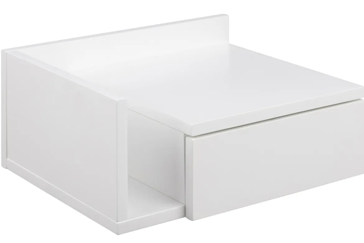 Table de chevet murale blanche avec tiroir NASTY