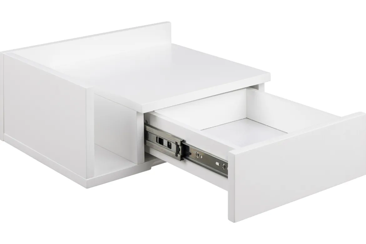 Table de chevet murale blanche avec tiroir NASTY