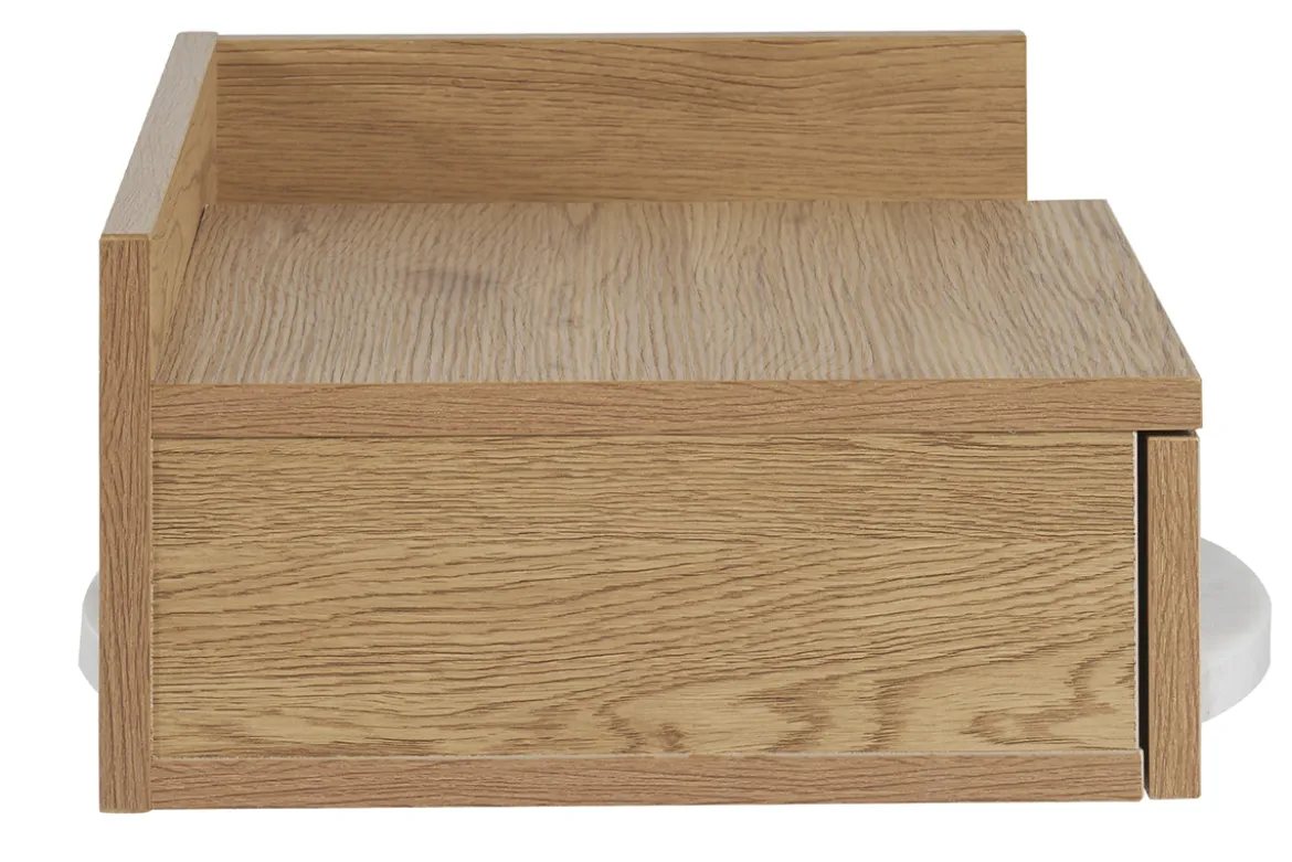 Table de chevet murale finition bois chêne clair avec tiroir NASTY