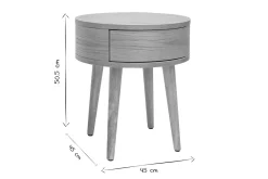 Table de chevet ronde en bois clair avec tiroir JUDITH