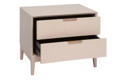 Table de chevet rose poudré et métal doré avec rangements GIANA
