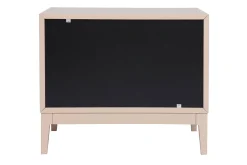 Table de chevet rose poudré et métal doré avec rangements GIANA