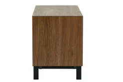 Table de chevet vintage bois foncé noyer et métal MANNY