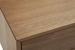 Table de chevet vintage bois foncé noyer et métal MANNY
