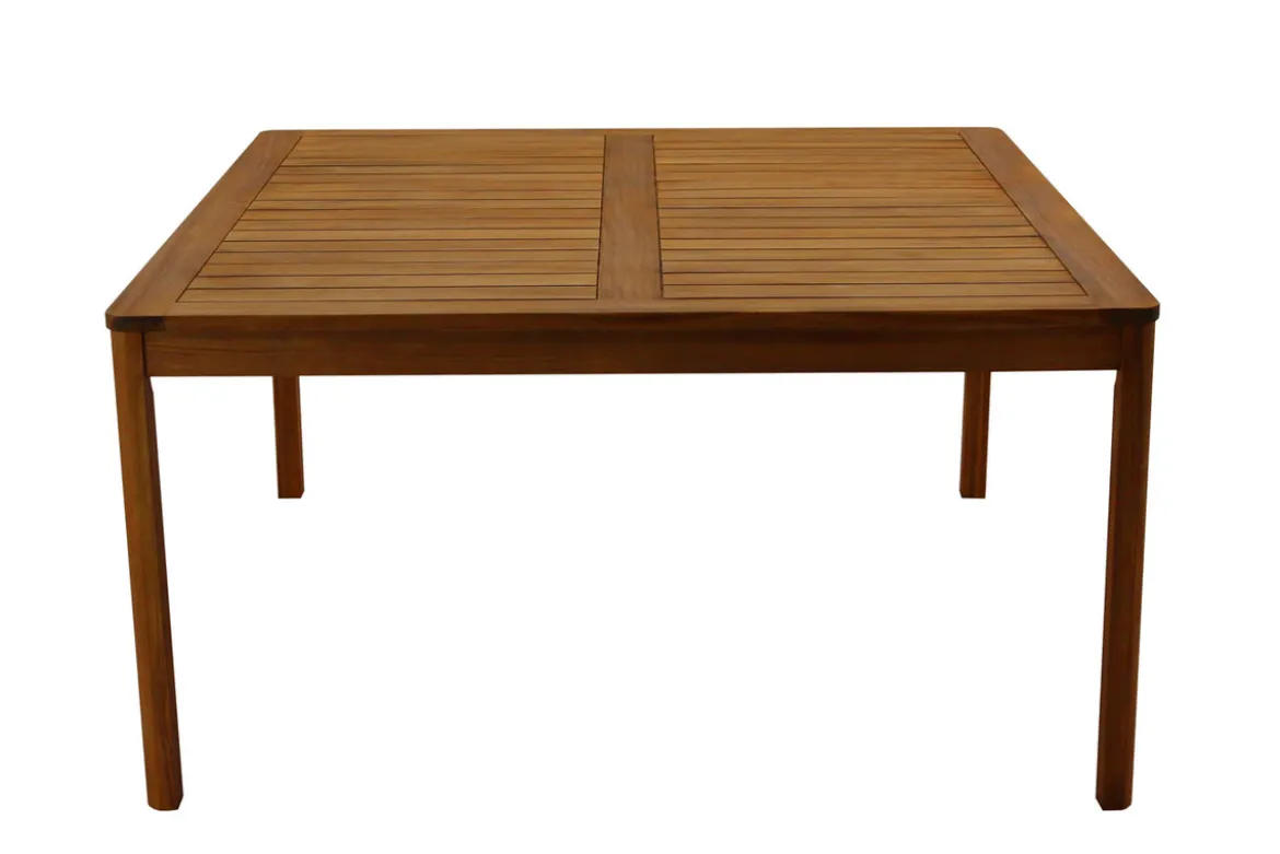 Table de jardin carrée en bois massif L147 cm AKIS