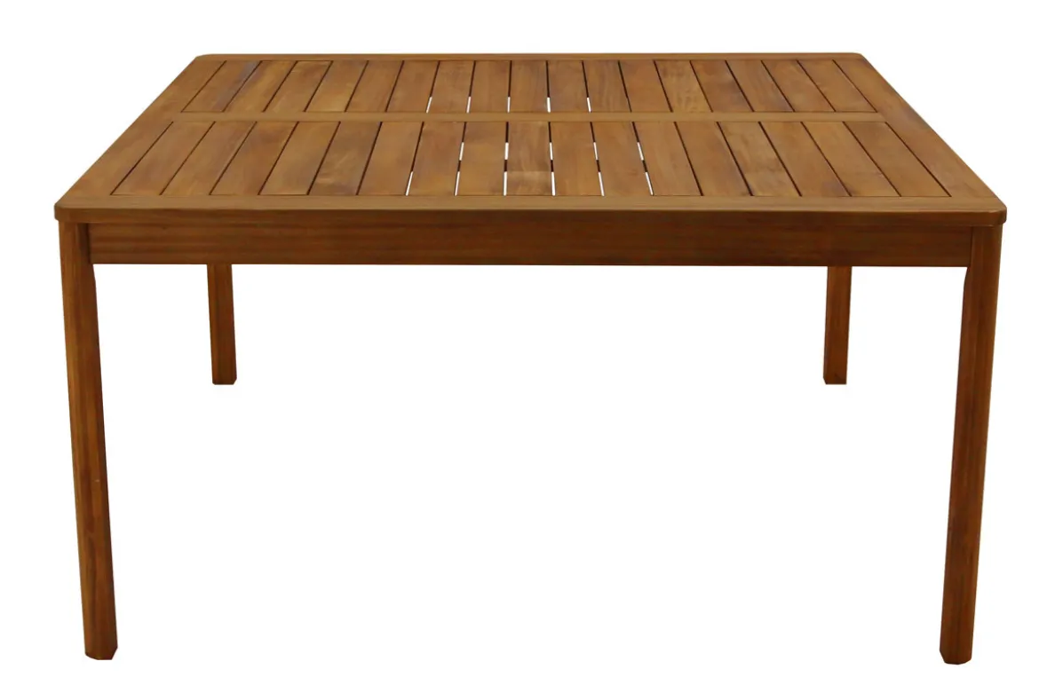 Table de jardin carrée en bois massif L147 cm AKIS