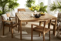 Table de jardin carrée en bois massif L147 cm AKIS