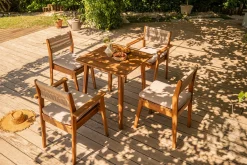 Table de jardin carrée en bois massif L70 cm ADELIE