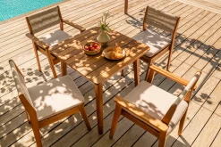 Table de jardin carrée en bois massif L70 cm ADELIE