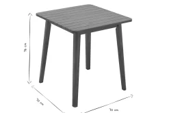 Table de jardin carrée en bois massif L70 cm ADELIE