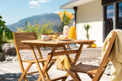 Table de jardin carrée pliante en bois massif L70 cm FUEGO