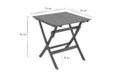 Table de jardin carrée pliante en bois massif L70 cm FUEGO