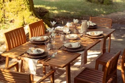 Table de jardin extensible en bois teck massif L160-210 cm LOMBOK