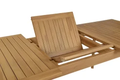 Table de jardin extensible en bois teck massif L160-210 cm LOMBOK
