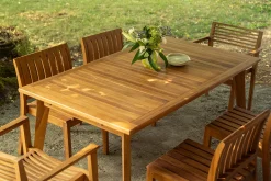 Table de jardin extensible en bois teck massif L160-210 cm LOMBOK