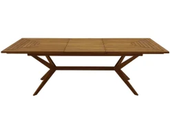 Table de jardin extensible rallonges intégrées en bois massif L180-240 cm SANTO