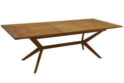 Table de jardin extensible rallonges intégrées en bois massif L180-240 cm SANTO
