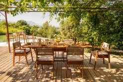 Table de jardin extensible rallonges intégrées en bois massif L180-240 cm CANOPEE
