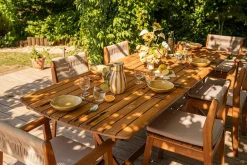 Table de jardin extensible rallonges intégrées en bois massif L180-240 cm CANOPEE