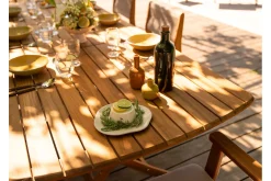 Table de jardin extensible rallonges intégrées en bois massif L180-240 cm CANOPEE