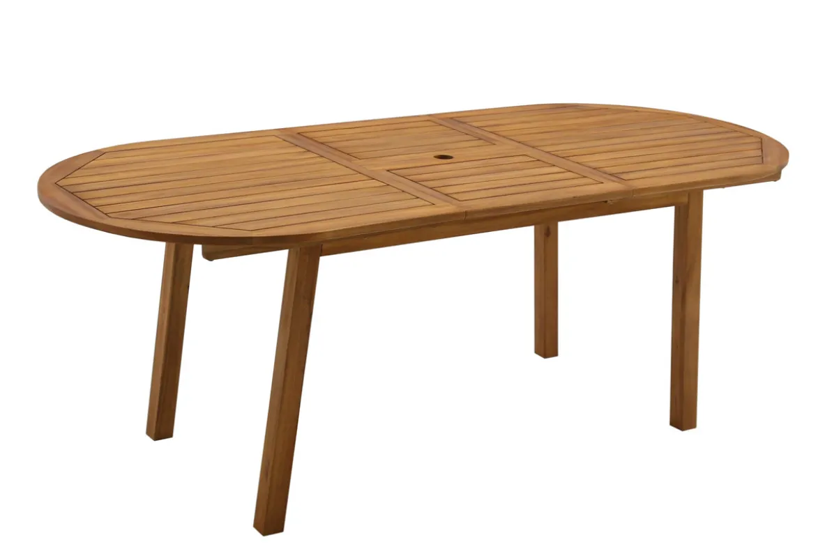 Table de jardin extensible rallonges intégrées en bois massif L160-210 cm MAYEL