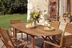 Table de jardin extensible rallonges intégrées en bois massif L160-210 cm MAYEL