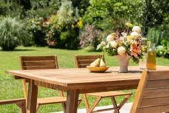 Table de jardin extensible rallonges intégrées en bois massif L180-240 cm MAYEL