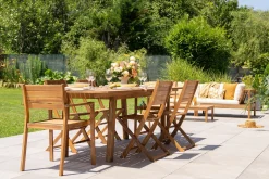 Table de jardin extensible rallonges intégrées en bois massif L180-240 cm MAYEL