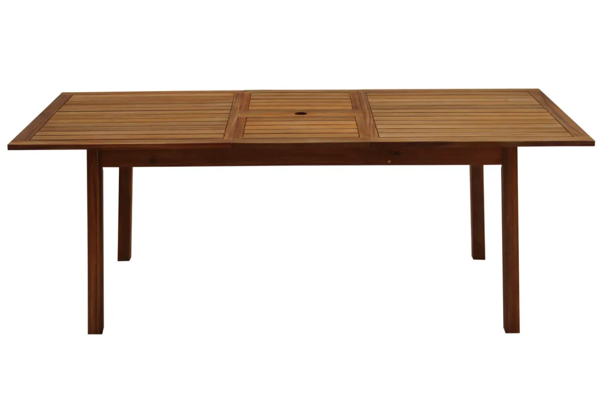 Table de jardin extensible rallonges intégrées en bois massif L160-210 cm MAYEL