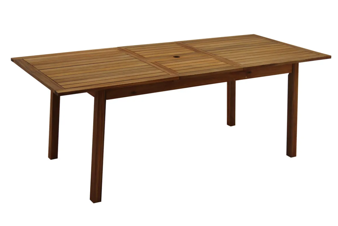 Table de jardin extensible rallonges intégrées en bois massif L160-210 cm MAYEL