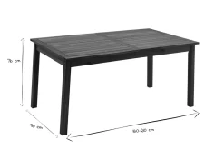 Table de jardin extensible rallonges intégrées en bois massif L160-210 cm MAYEL