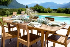 Table de jardin extensible rectangulaire en bois massif L160-210 cm CANOPEE