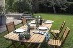 Table de jardin extensible rectangulaire en bois massif L160-210 cm CANOPEE