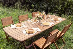 Table de jardin extensible rectangulaire en bois massif L160-210 cm CANOPEE