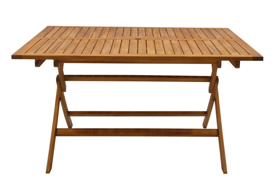 Table de jardin pliante carrée en bois massif L140 cm SANTIAGO
