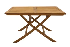 Table de jardin pliante carrée en bois massif L140 cm SANTIAGO