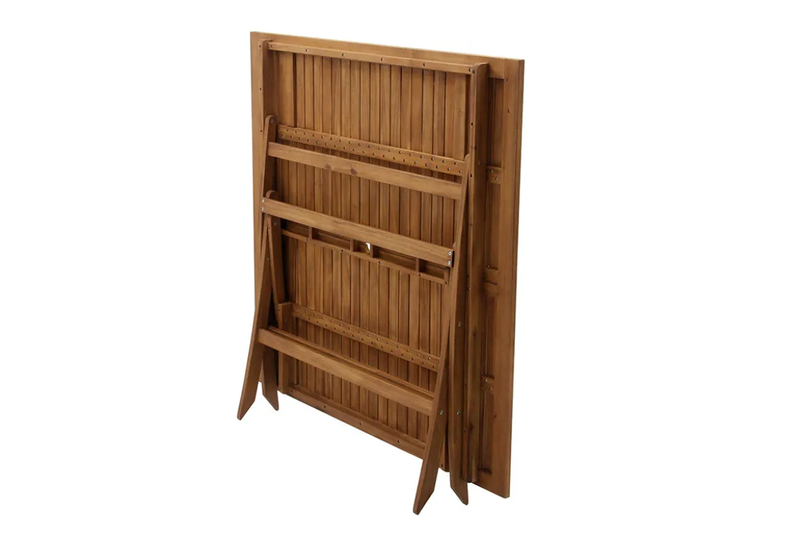 Table de jardin pliante carrée en bois massif L140 cm SANTIAGO