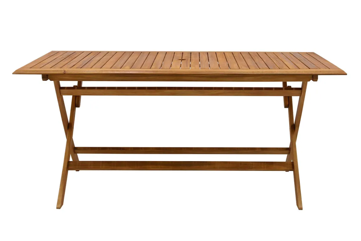 Table de jardin pliante rectangulaire en bois massif L170 cm SANTIAGO