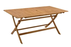 Table de jardin pliante rectangulaire en bois massif L170 cm SANTIAGO