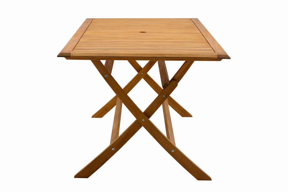 Table de jardin pliante rectangulaire en bois massif L170 cm SANTIAGO
