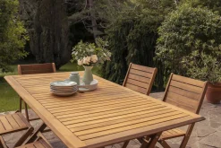 Table de jardin pliante rectangulaire en bois massif L170 cm SANTIAGO