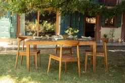 Table de jardin rectangulaire en bois teck massif L160 cm UBUD